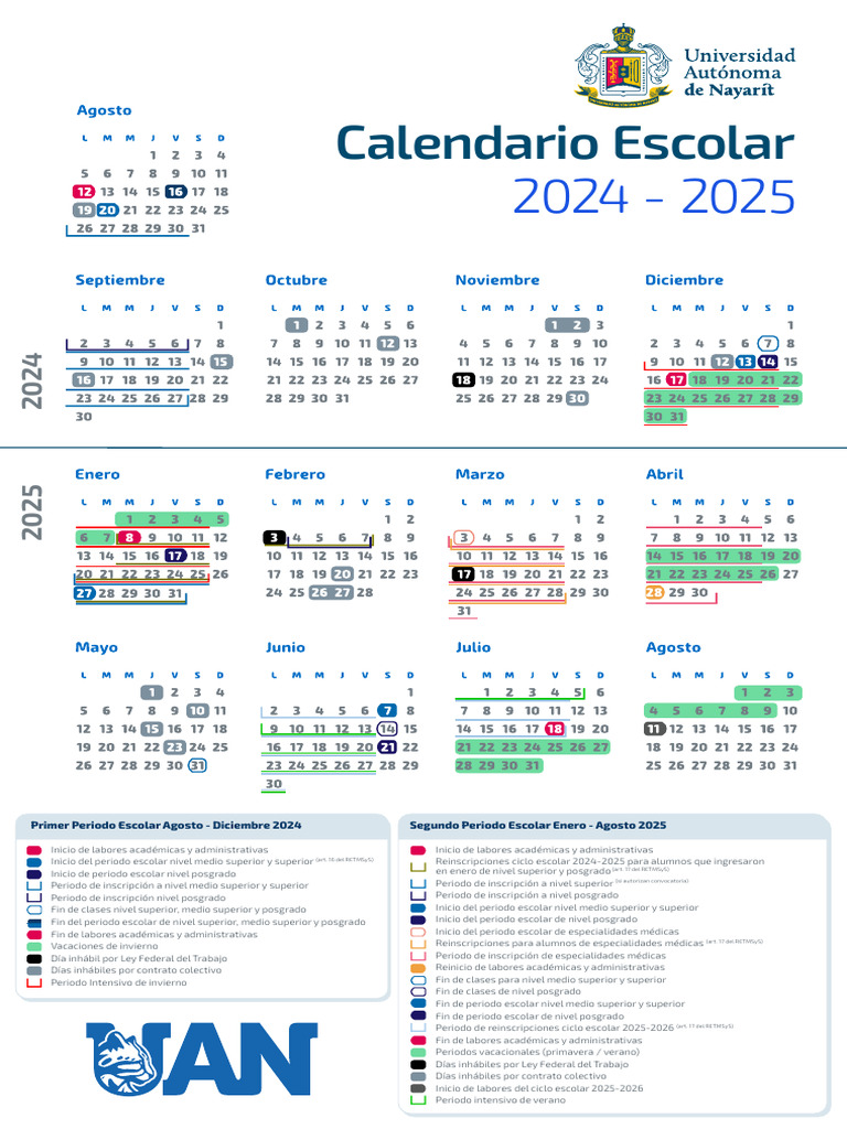 Calendario UAN 2024 2025 V1 PDF