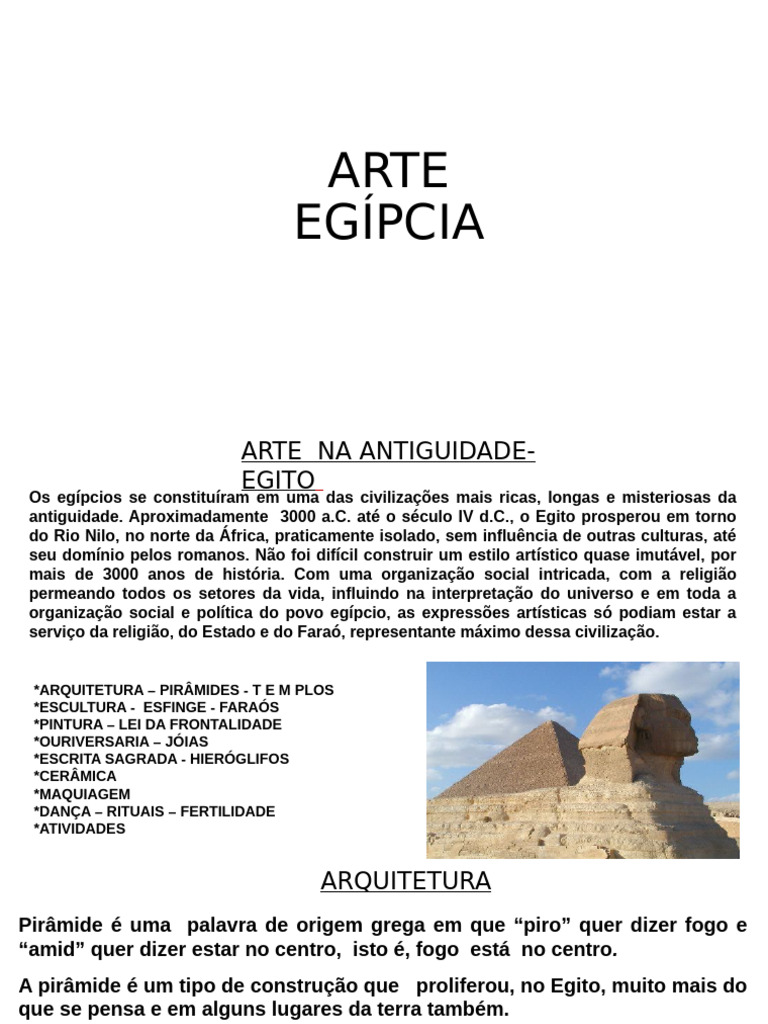 Arte Egípcia | PDF | Pirâmides egípcias | Ciências Sociais, image size:768x1024
