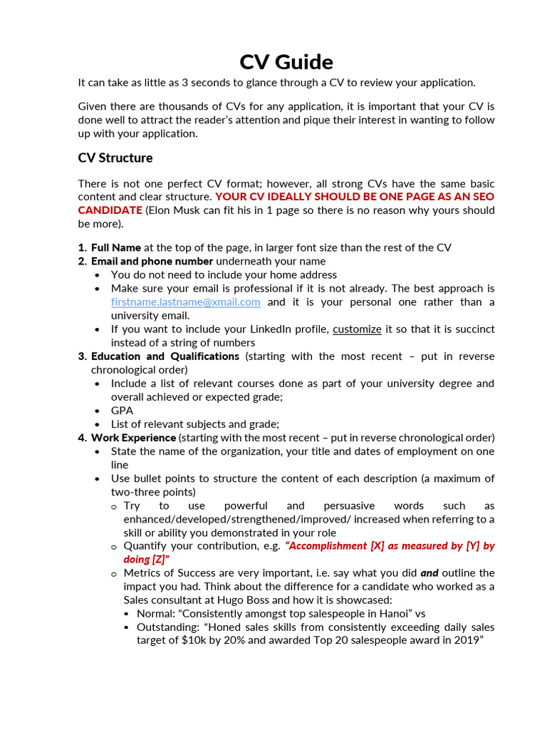 CV Guide SEO 2021 | PDF
