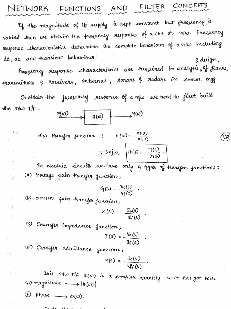 My network functions and passive filter concepts pdf