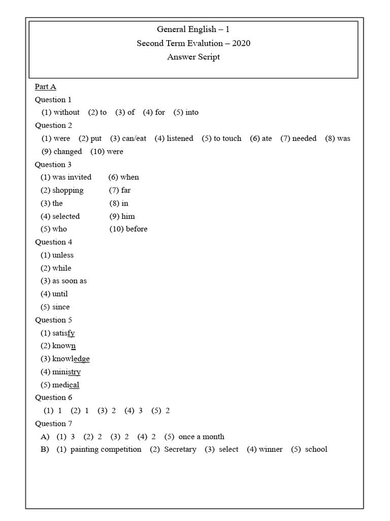 English Answer 1 7 | PDF