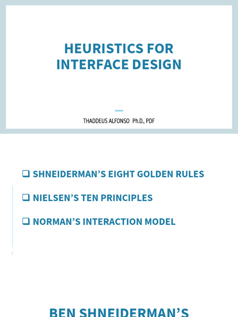 Module 4 - Heuristics For Interface Design - Tad | PDF