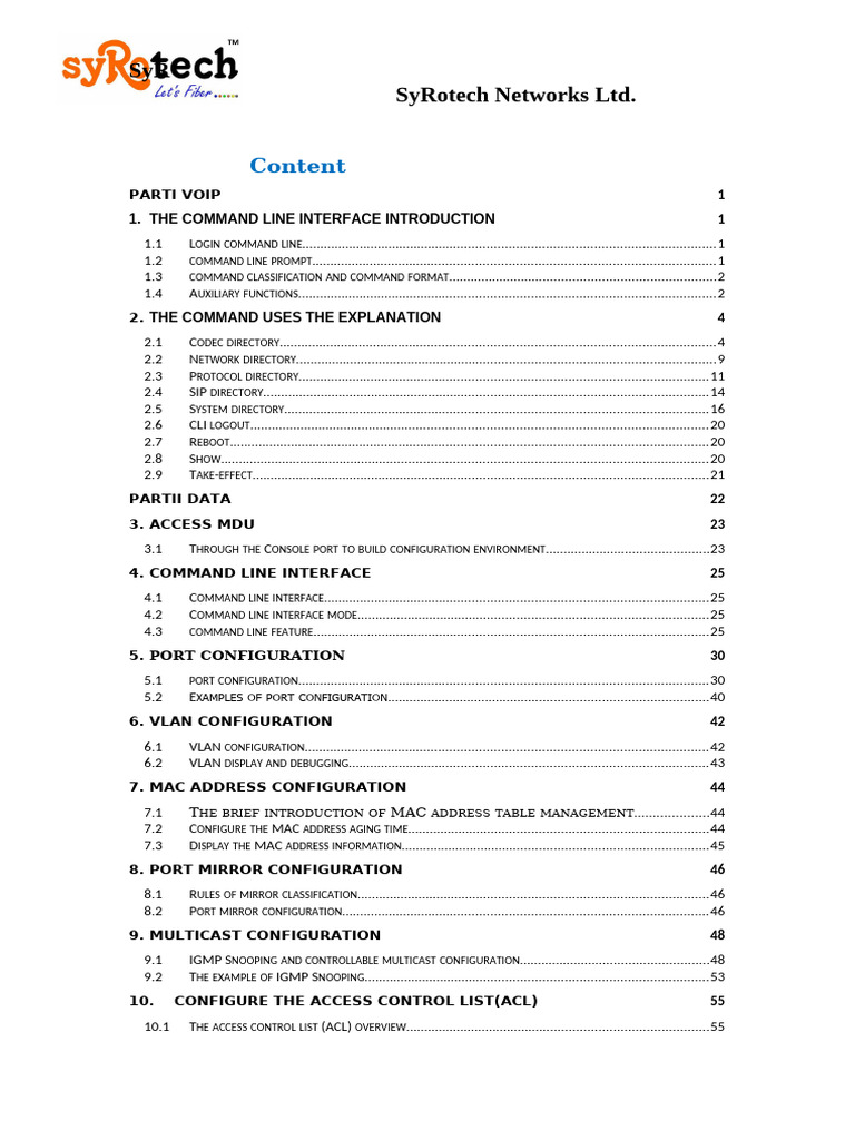 24 - 16 - 8 FE+POTS MDU CLI User Manual V1.2 | PDF | Command Line ...