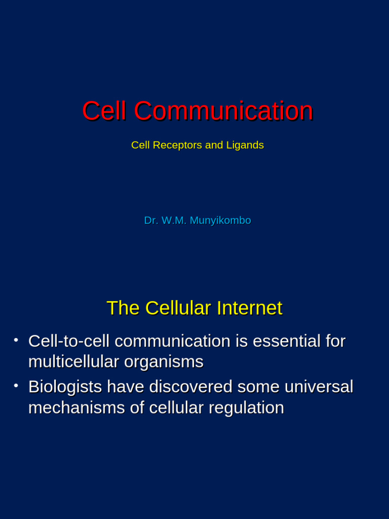 Cell Communication Yr 1 | PDF | Cell Signaling | Signal Transduction