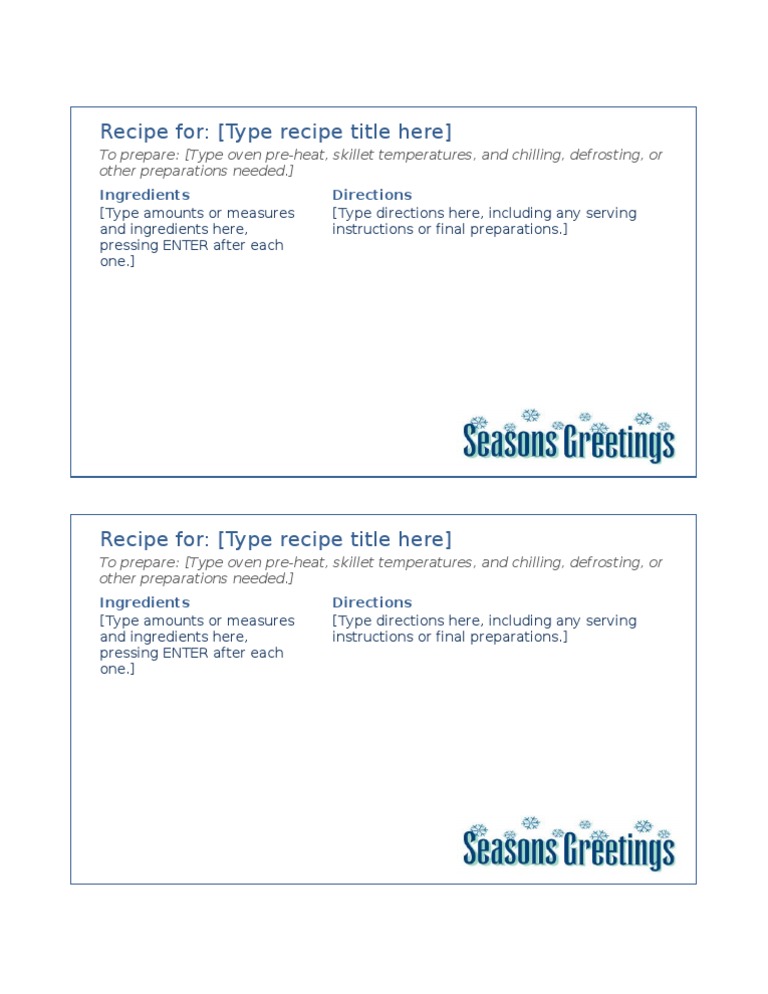 Comprehensive Recipe Template Guide | PDF