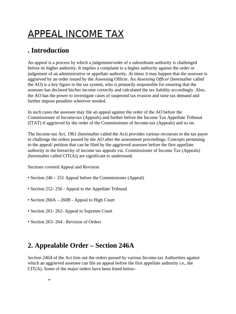Appeal Income Tax Pdf