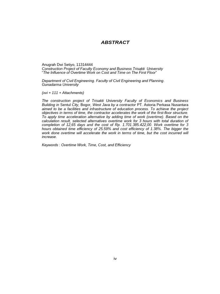 Overtime Impact on Construction Costs | PDF