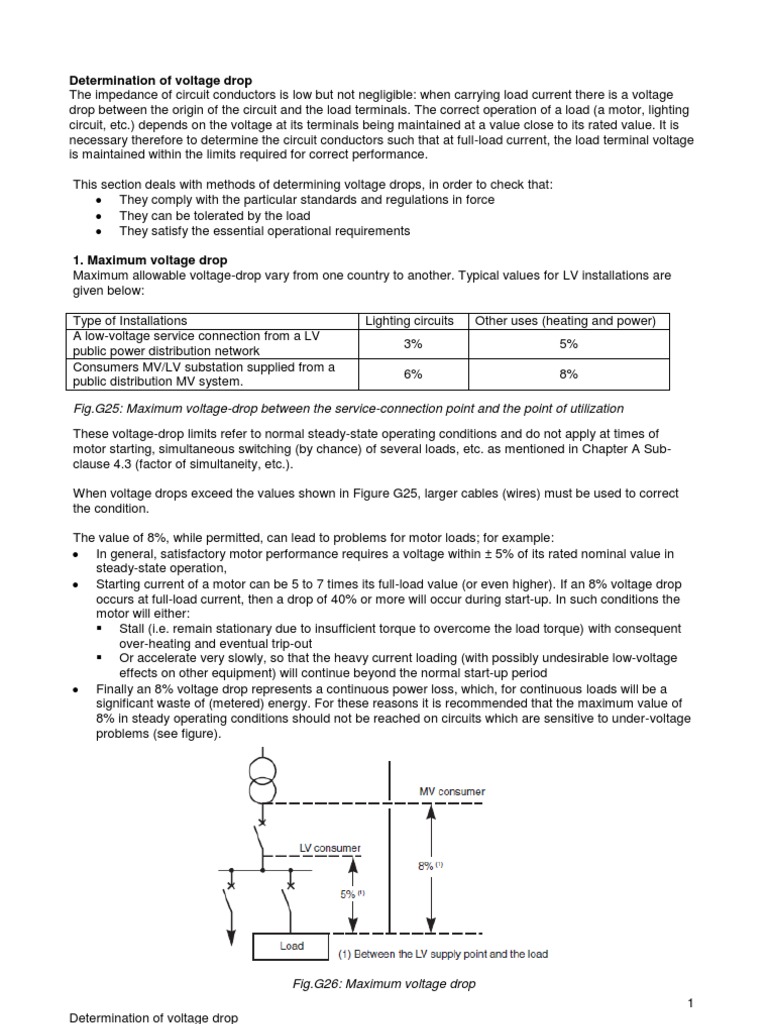 Voltage Drop Calculation Methods | PDF | Engineering | Physics