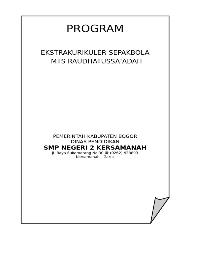 Program Jadi Eskul Sepakbola | PDF