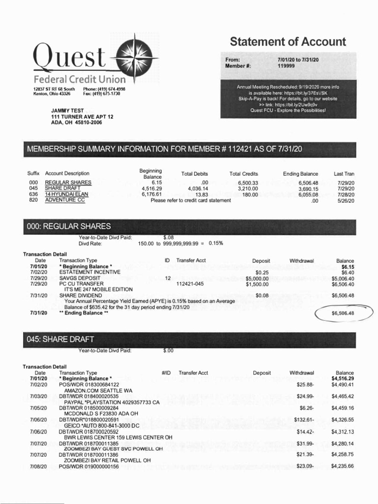Quest CU - Sample 1 | PDF