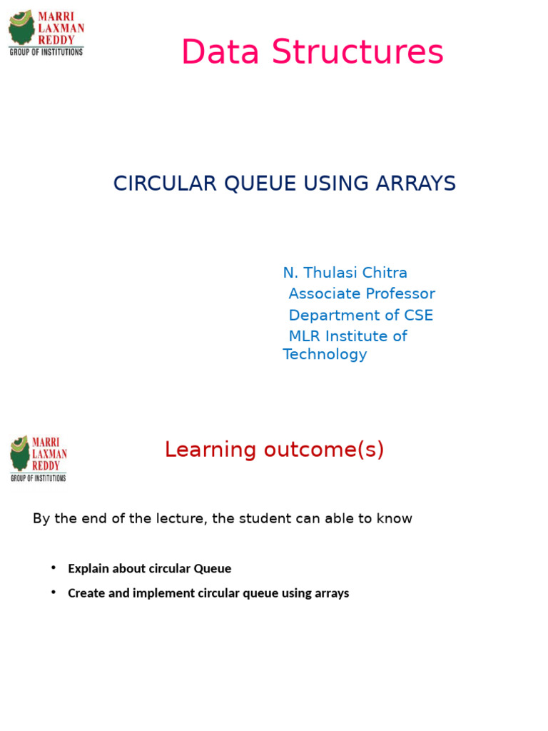 Lec8-Circular Queue Using Arrays | PDF