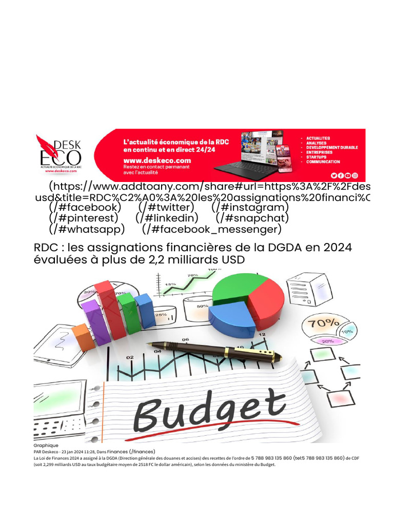 RDC - Les Assignations Financières de La DGDA en 2024 Évaluées À Plus ...