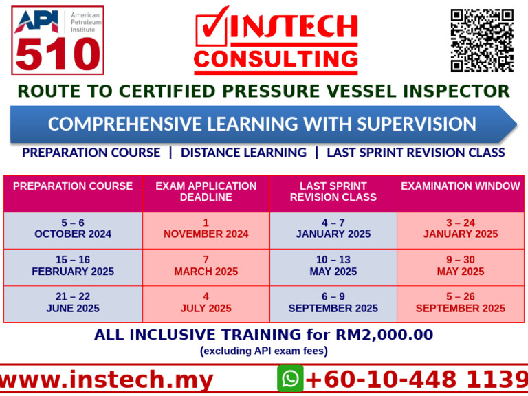 API 510 Exam Schedule & Training 2025 | PDF | Technology & Engineering