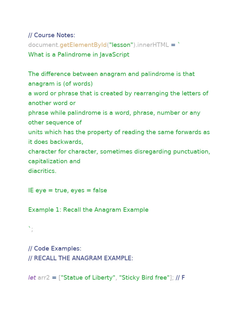 12+What+is+a+Palindrome+in+JavaScript+ | PDF