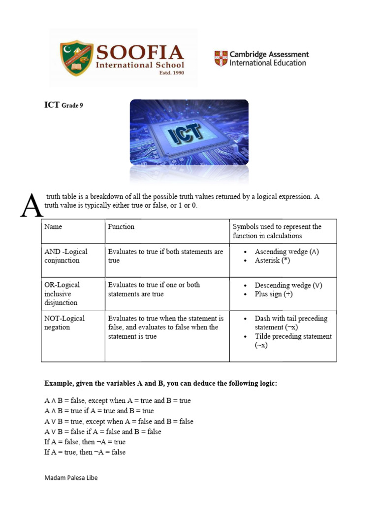 Truth Tables Pdf – Truth Table Logic And Gate – OVRFU