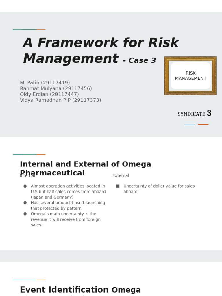 Case 3 - Sindikat 3 - A Framework For Risk Management | PDF | Hedge ...