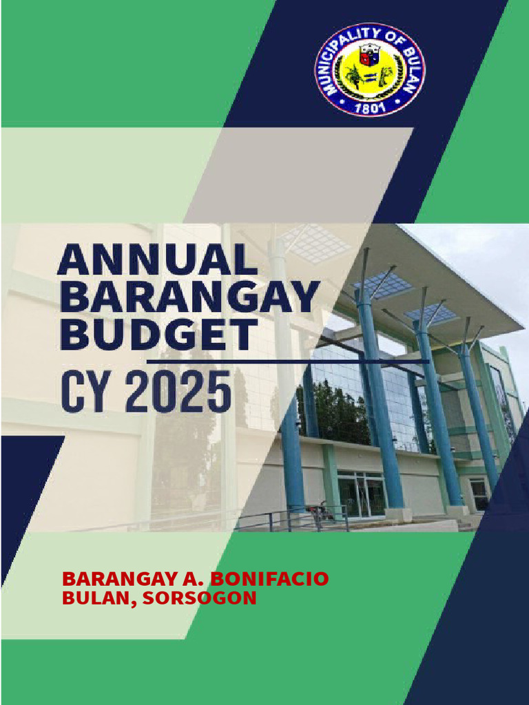Annual Barangay Budget Cy 2025 Cover Template PDF