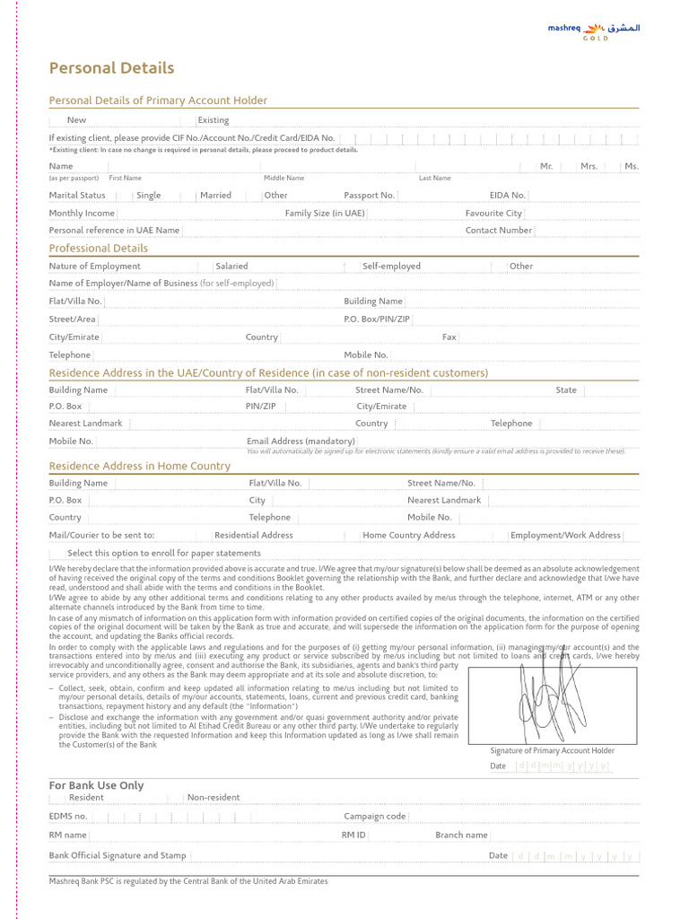 Mashreq Application | PDF