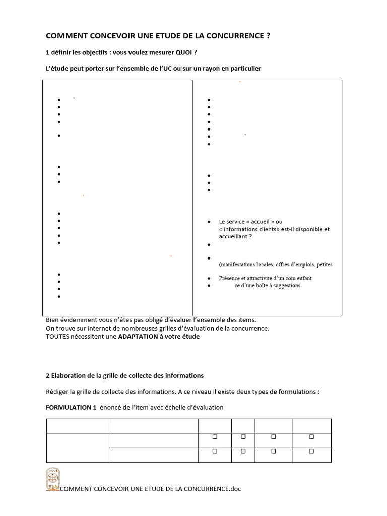 Comment Concevoir Une Etude de La Concurrence | PDF