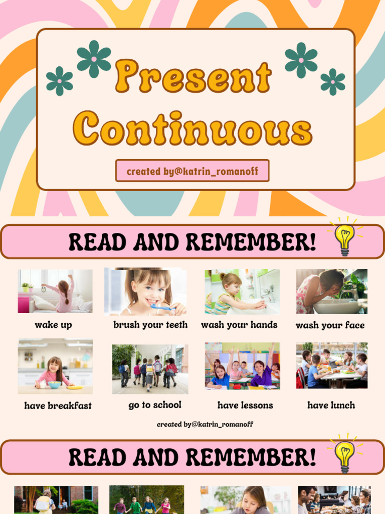 Present Continuous A1 PDF | PDF | Cooking, Food & Wine