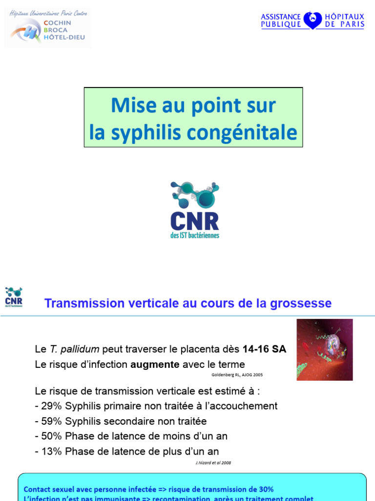 Syphilis Congénitale | PDF