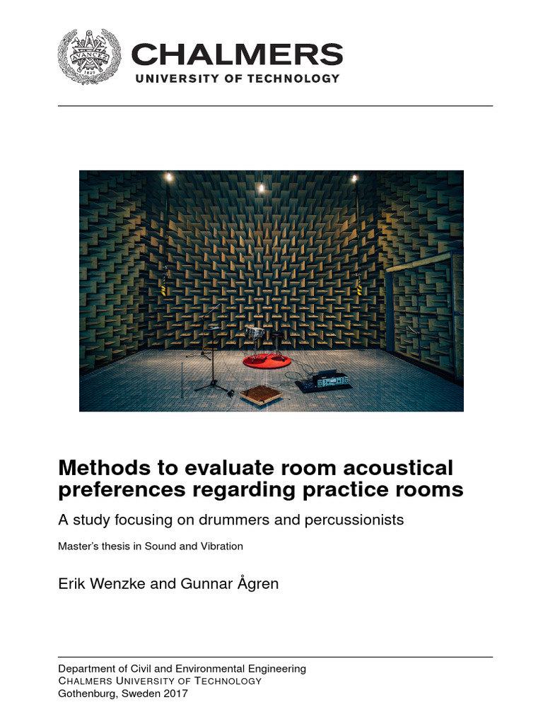 Methods To Evaluate Room Acoustical Preferences Regarding Practice ...