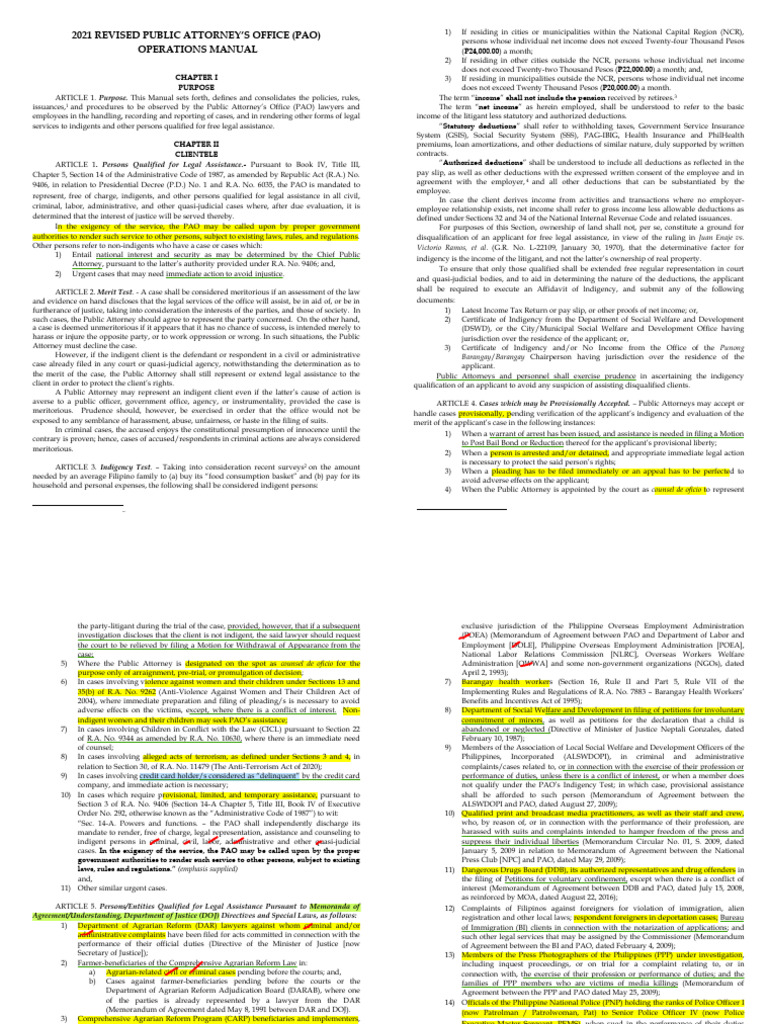 Consolidated PAO Reading Materials | PDF