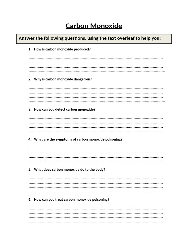 Carbon Monoxide Poisoning | PDF
