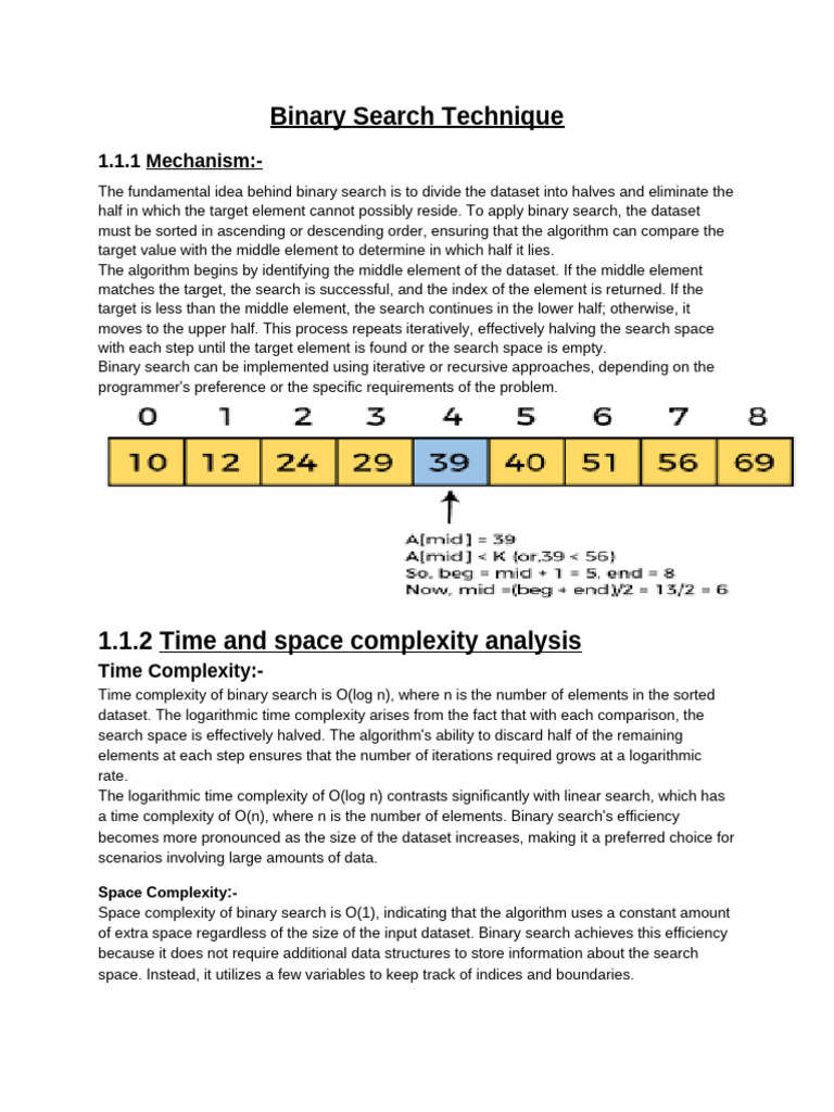 Binary Search Technique | PDF