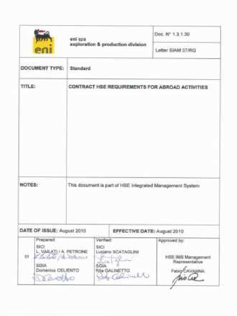 HSE REQUIREMENTS FOR CONTRACTORS | PDF