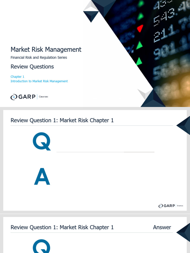 Market Risk Management - Chapter 1 - Review Questions | PDF