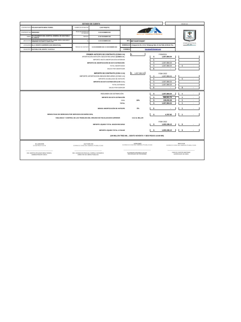 Estimacion uno finiquito 28 feb 24 pdf