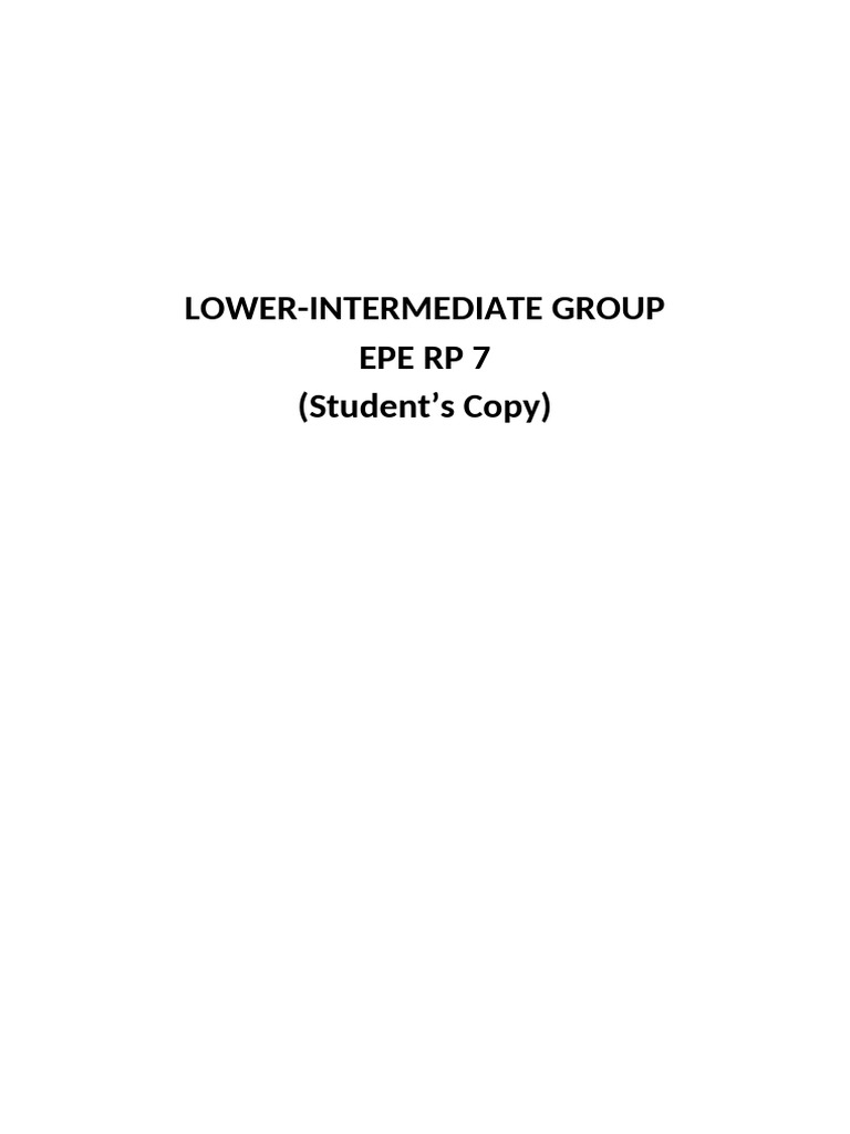 EPE RP 7 Student | PDF