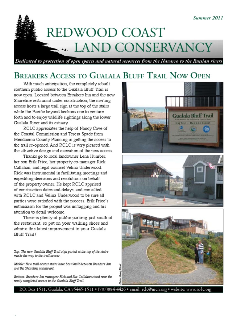 Summer 2011 Redwood Coast Land Conservancy Newsletter Download Free