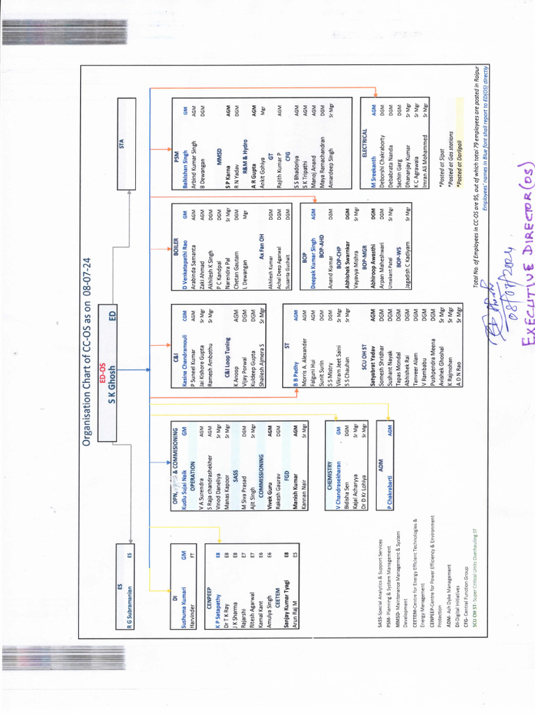 COS Organisation Chart 8th July 2024 | PDF