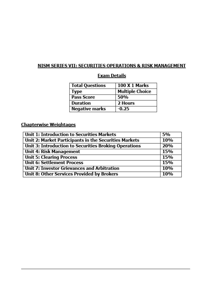 NISM Securities Operation Study Notes | PDF