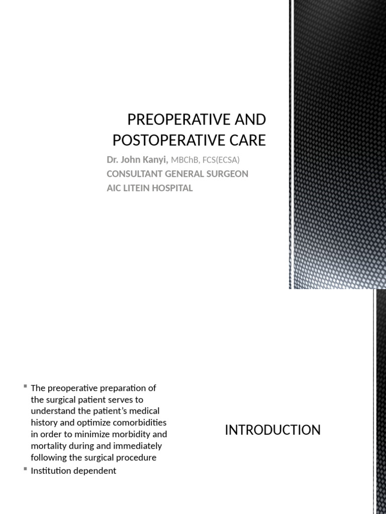 Preoperative and Postoperative Care | PDF
