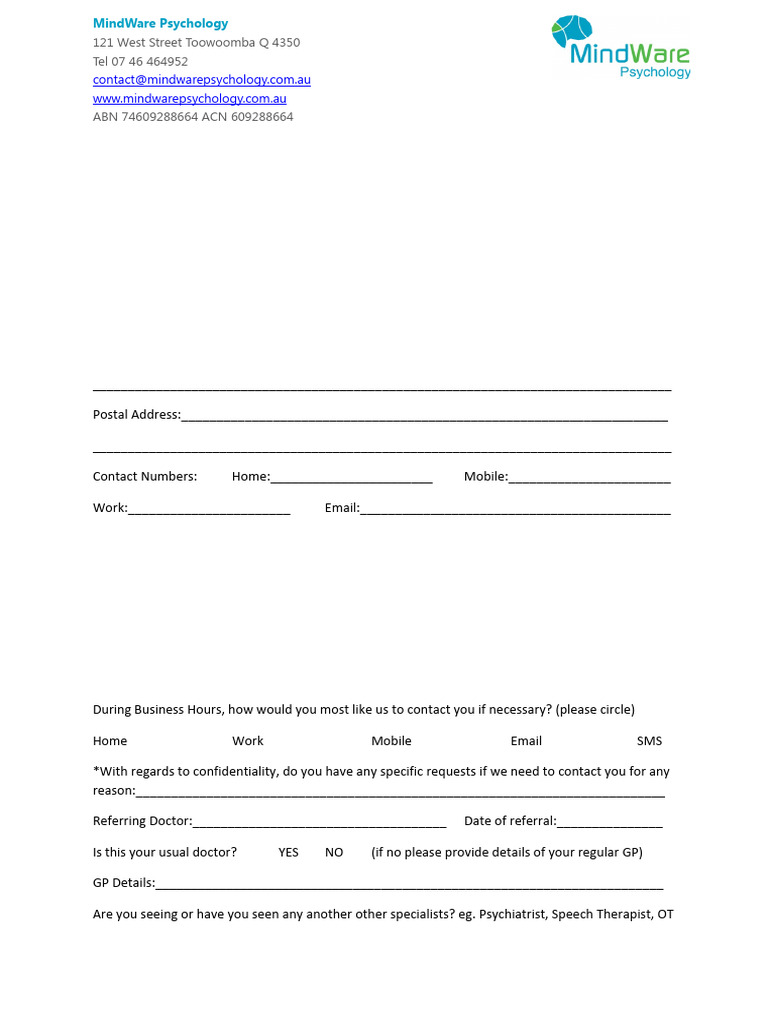 Client Information Form and Consent FINAL | PDF | Informed Consent ...