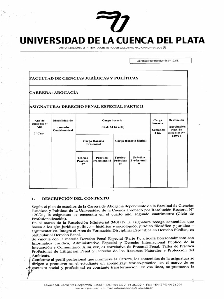 Derecho penal especial parte ii plan 120 21 pdf
