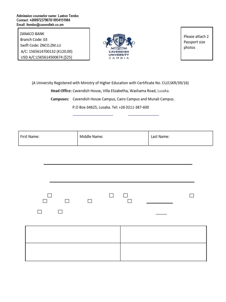 New Cuz Application Form | PDF