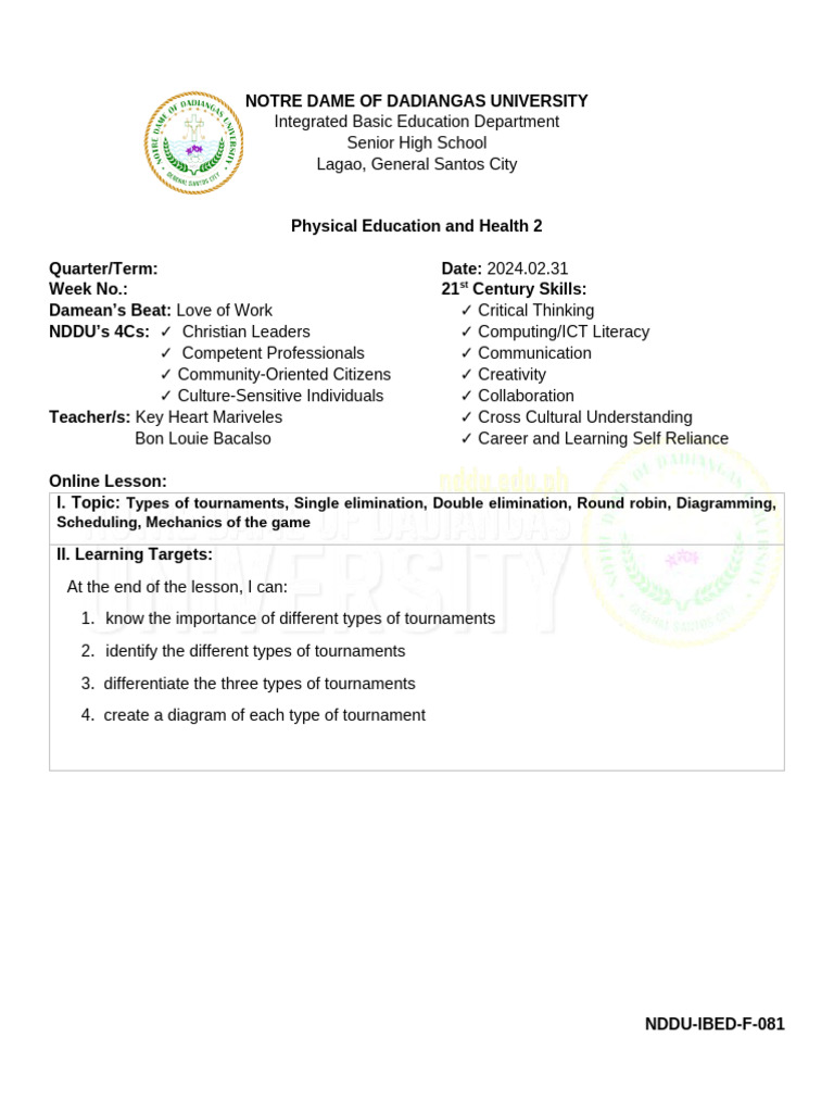 Peh2 Handouts 2 | PDF