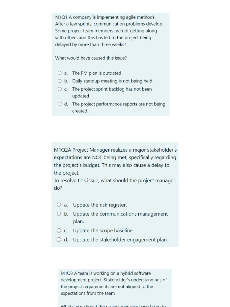 Mock 1 60Qns PMP Questions Only | PDF