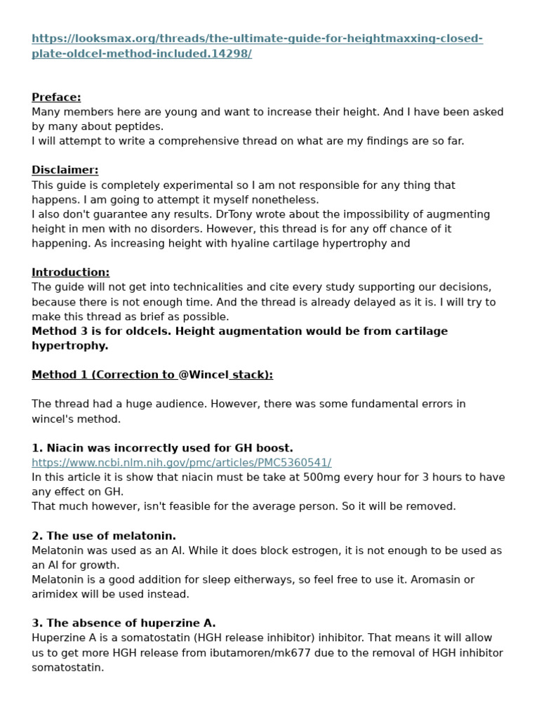 The Ultimate Guide For Heightmaxxing (Closed Plate Oldcel Method ...