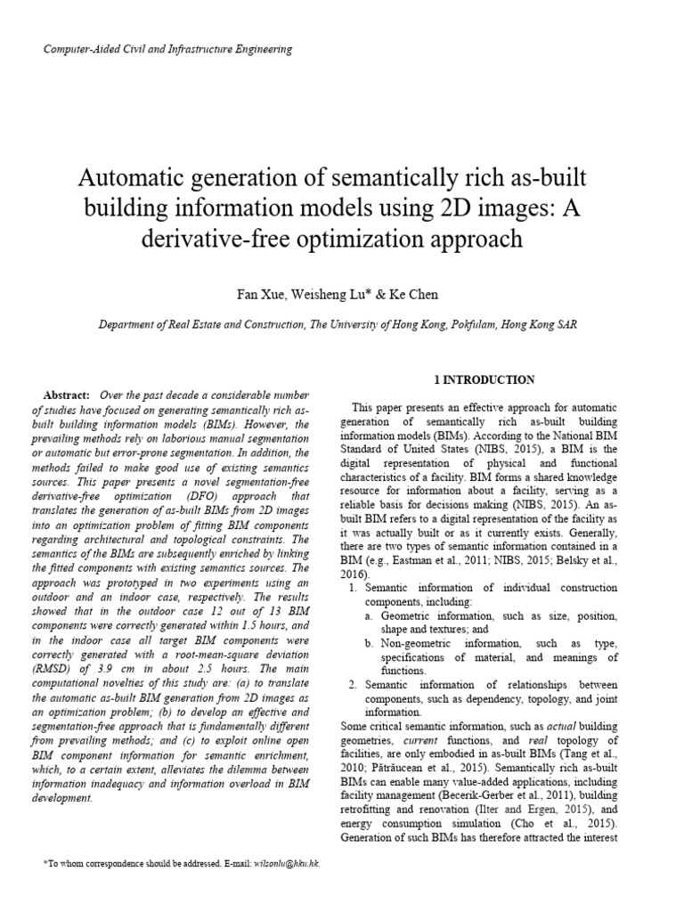 Automatic Generation of Semantically Ricg As-Built Building Information ...