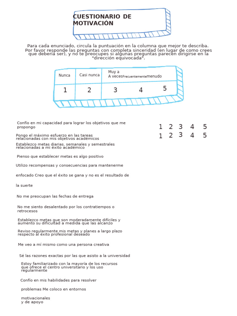 Cuestionario de motivacion | PDF
