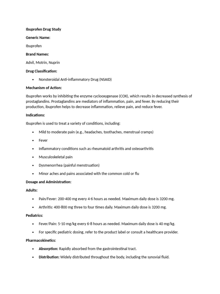 Ibuprofen Drug Study Pdf