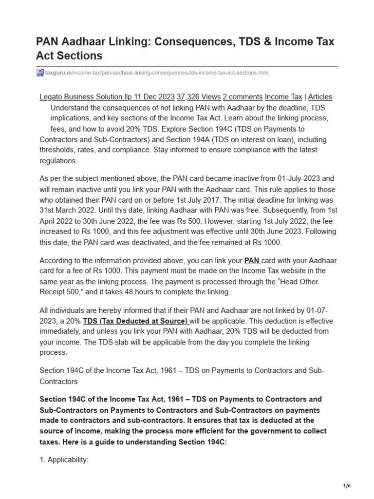 taxguru-in-pan-aadhaar-linking-consequences-tds-income-tax-act-sections