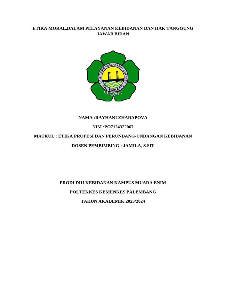 RAYHANI ZHARAPOVA Makalah ETIKA MORAL | PDF | Karier & Perkembangan ...