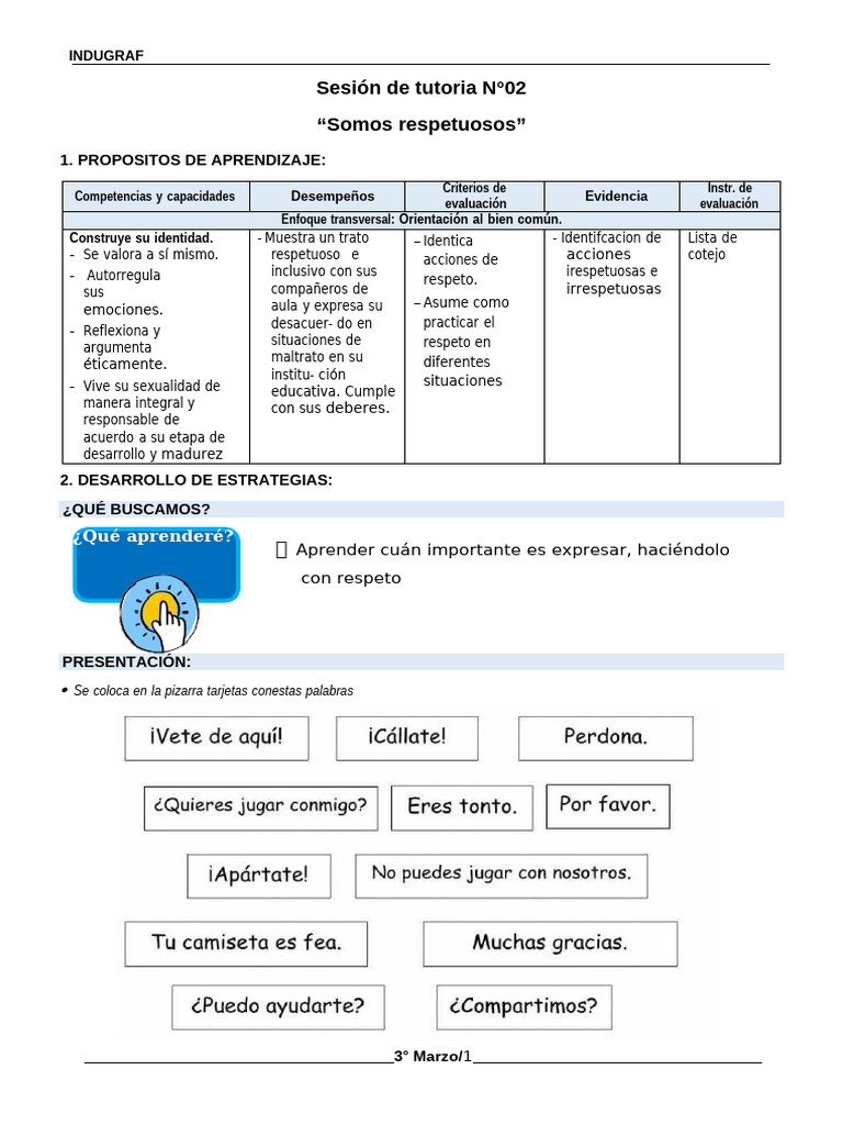 3 Grado Tutoria 2 Pdf