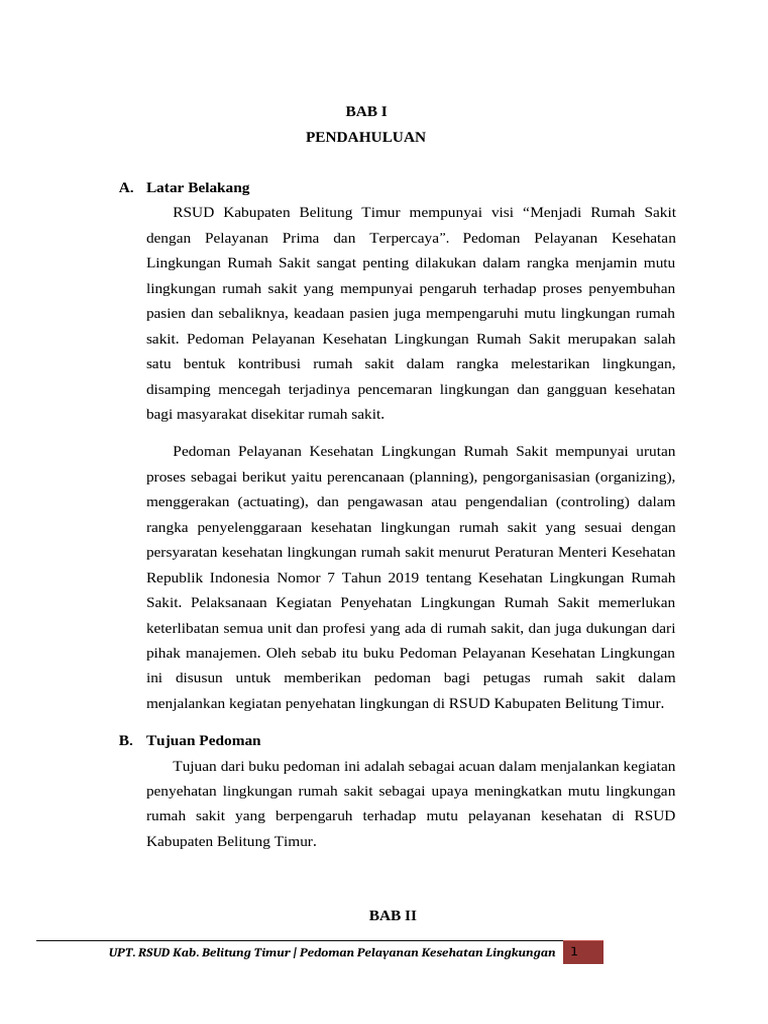 Pedoman Pelayanan Kesling RS 2022 | PDF